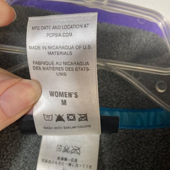 Womens Vintage Patagonia Synchilla Snap T Fleece‎ Pullover Jacket Gray Purple M - Picture 9 of 9